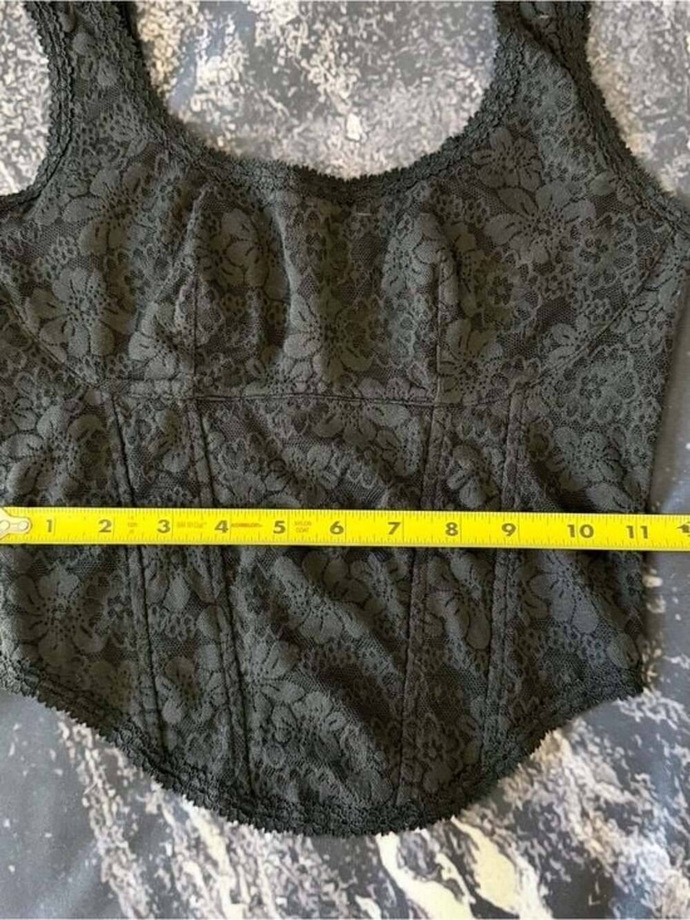 PINK Victoria’s Secret The Cinched Corset Tank Top in Black Lace Size Small - Picture 6 of 7